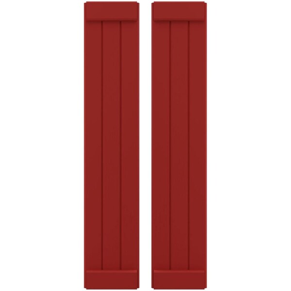 Ekena Millwork Americraft 3-Board Exterior Wood Joined Board-n-Batten Shutters w/ End Batten, ARW103BB311X68BRH, PR ARW103BB311X68BRH - main